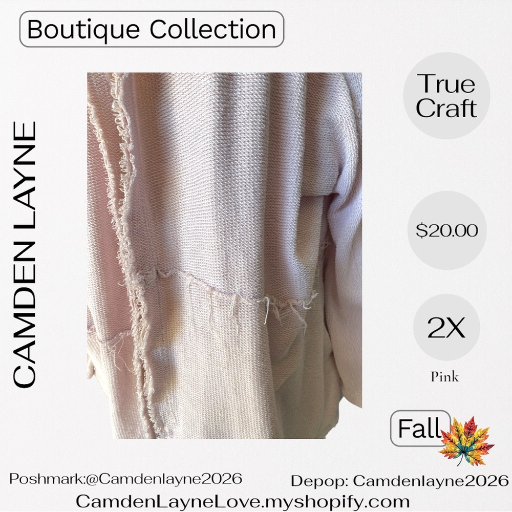 True Craft Light Pink Distressed  Cardigan - Picture 5 of 9